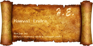Hamvai Endre névjegykártya