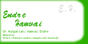 endre hamvai business card